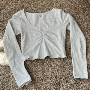 Brandy Melville Light Gray Crop Top